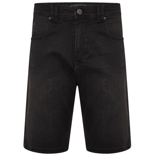 KAM Vigo Used Look Denim Shorts Black Wash